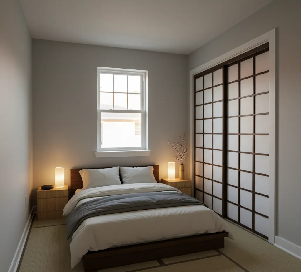 After - Japanese Zen bedroom - variation