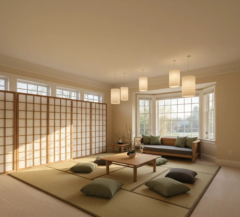 After - Japanese Zen living room - variation