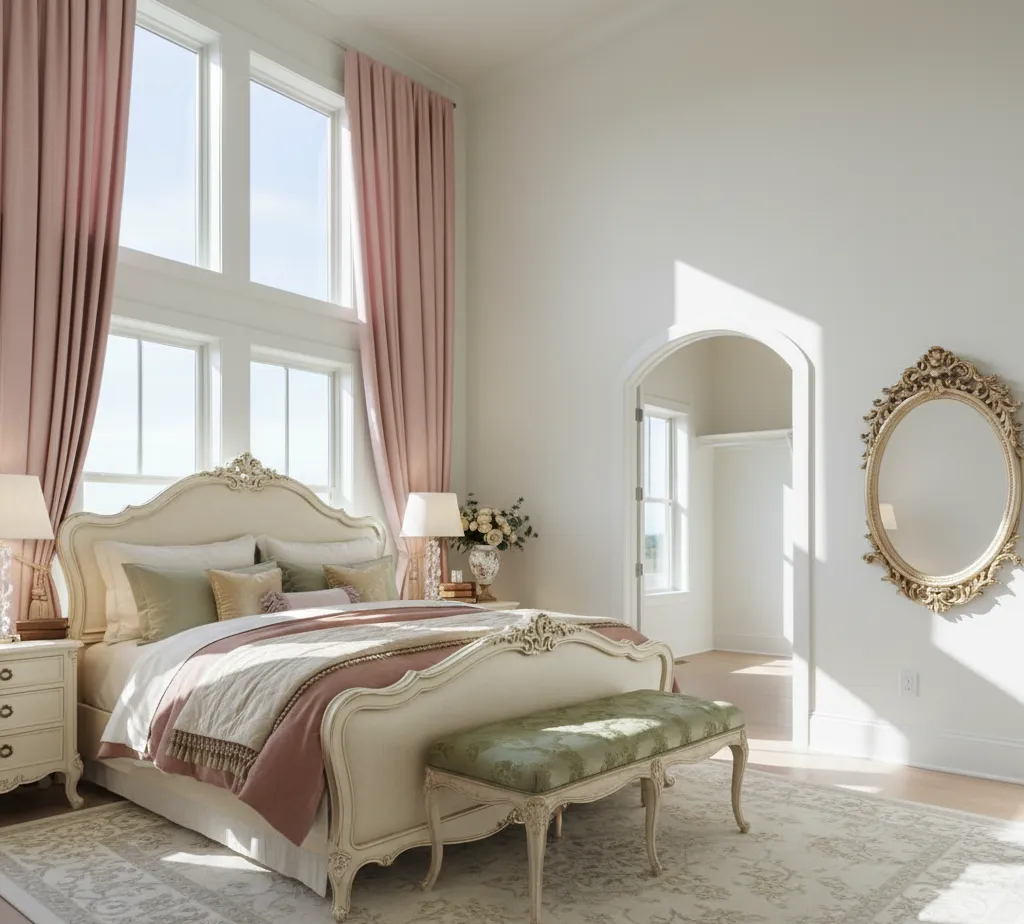 After - French Elegance bedroom virtual staging transformation