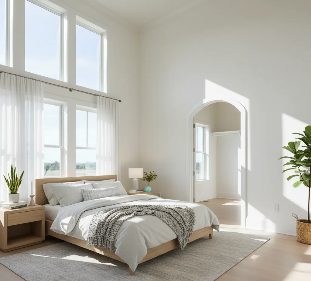 After - Scandinavian bedroom virtual staging transformation