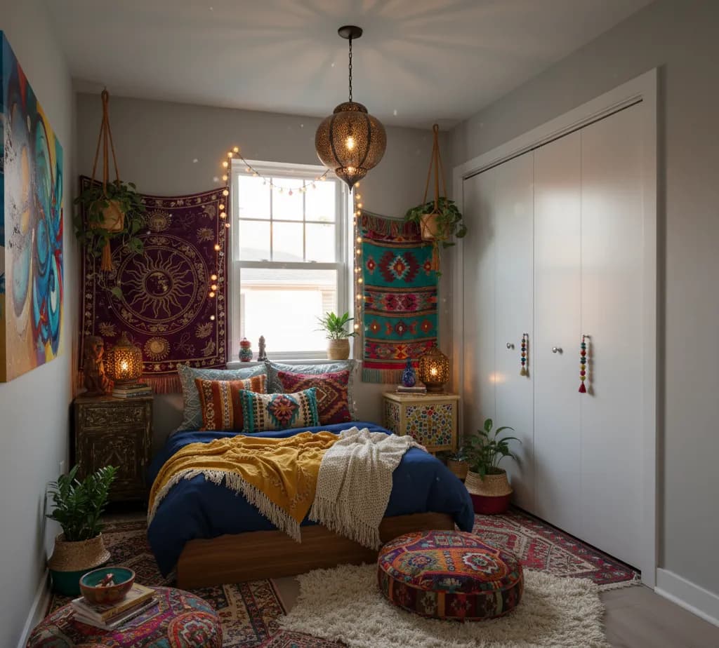 After - Bohemian Eclectic bedroom - variation