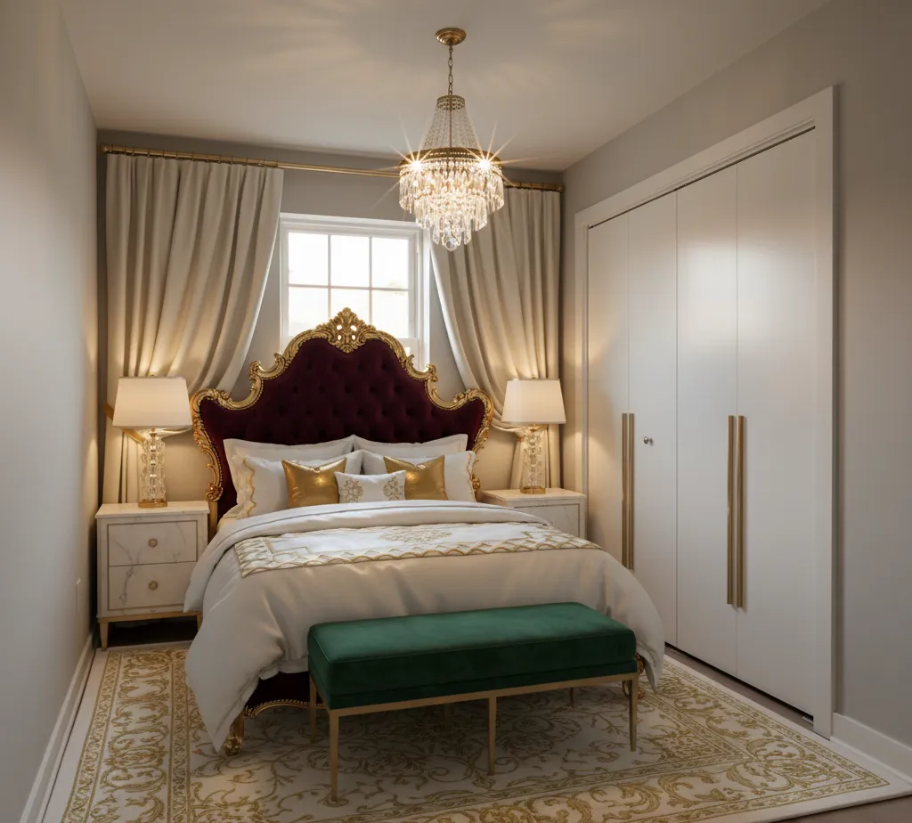 After - Luxury bedroom virtual staging - variation