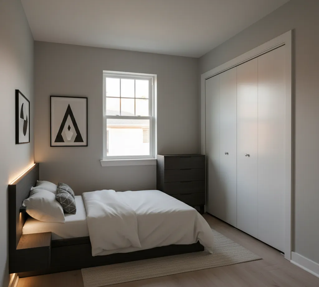 After - Modern bedroom virtual staging - variation