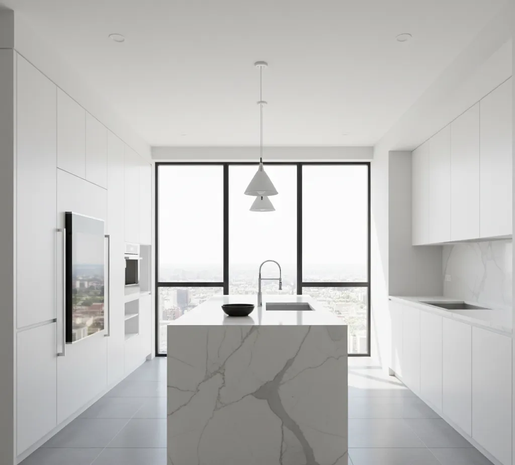 After - Minimalist kitchen virtual staging design