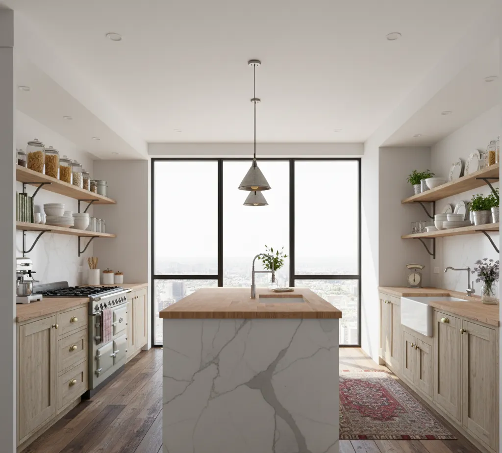 After - Rustic Farmhouse kitchen with weathered wood