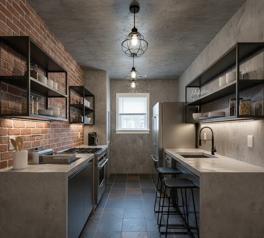 After - Industrial Chic kitchen - variation