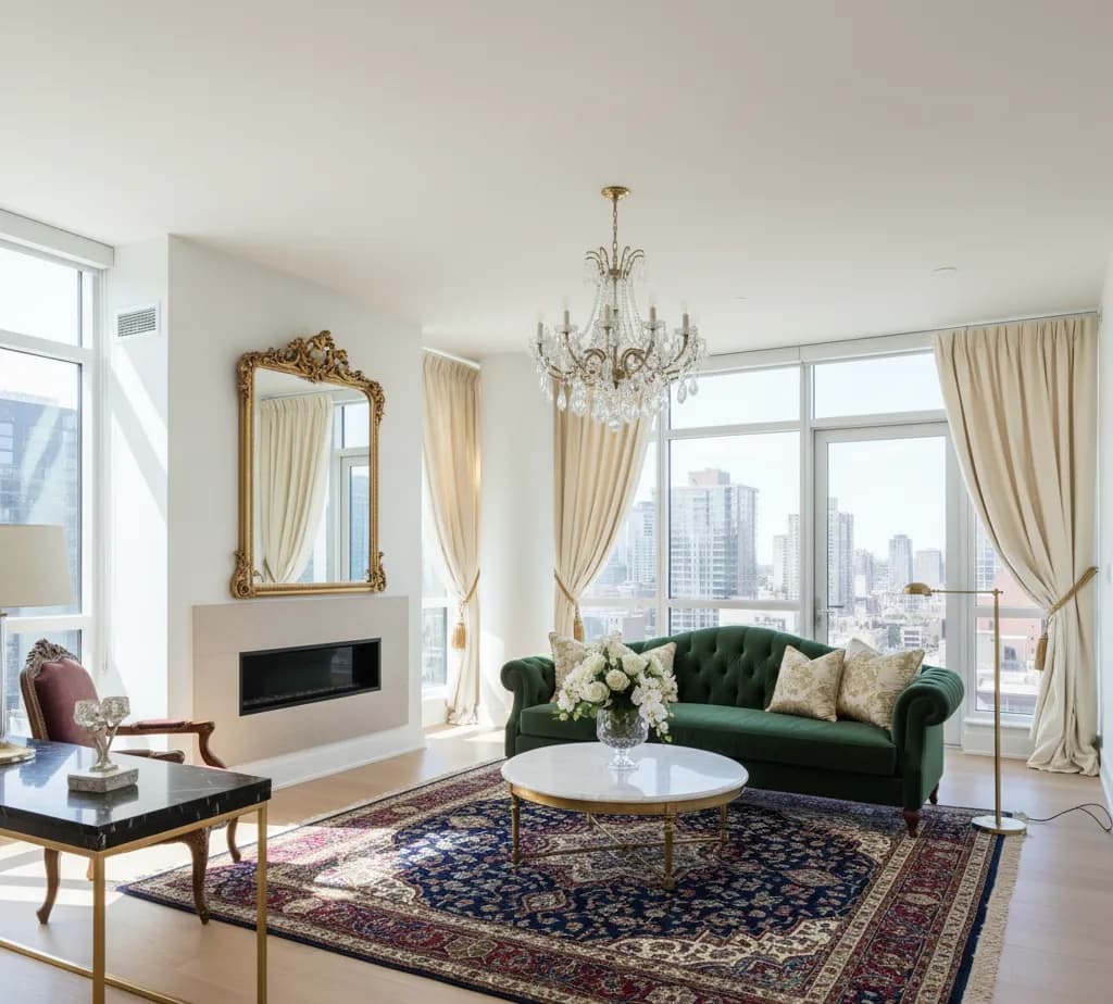 After - Luxury dining room virtual staging transformation