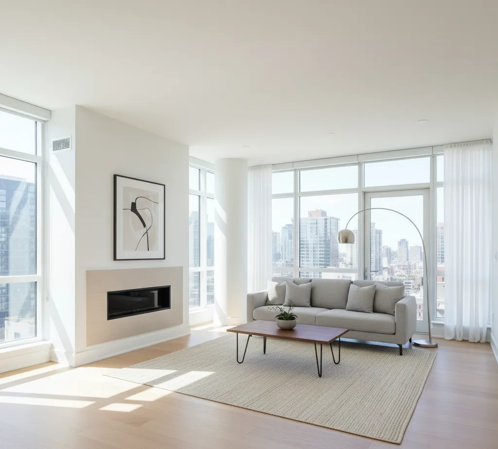 After - Minimalist dining room virtual staging transformation