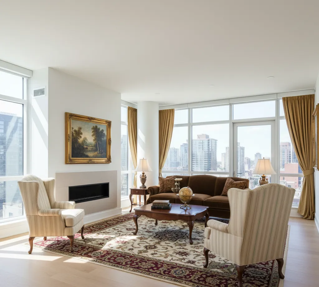 After - Traditional dining room virtual staging with elegant furniture