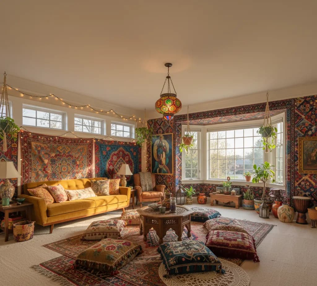 After - Bohemian Eclectic living room - variation
