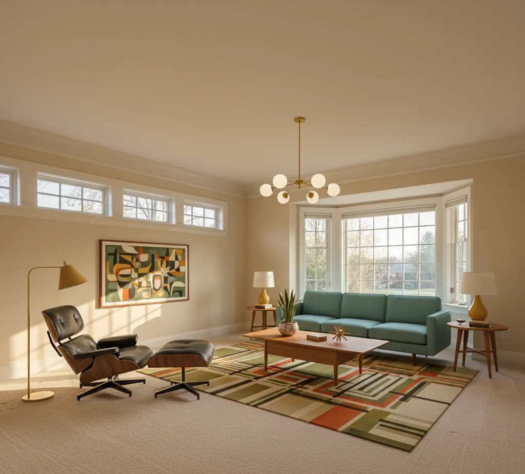 After - Mid-Century Modern living room - variation