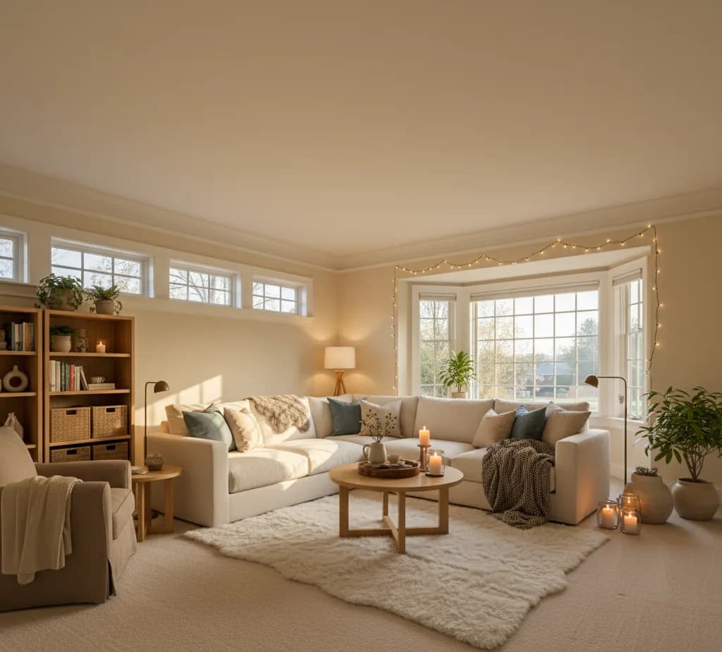 After - Nordic Hygge living room - variation