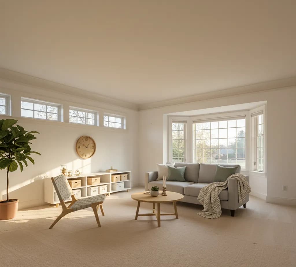 After - Scandinavian living room virtual staging - variation