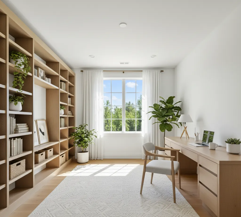 After - Scandinavian office virtual staging design