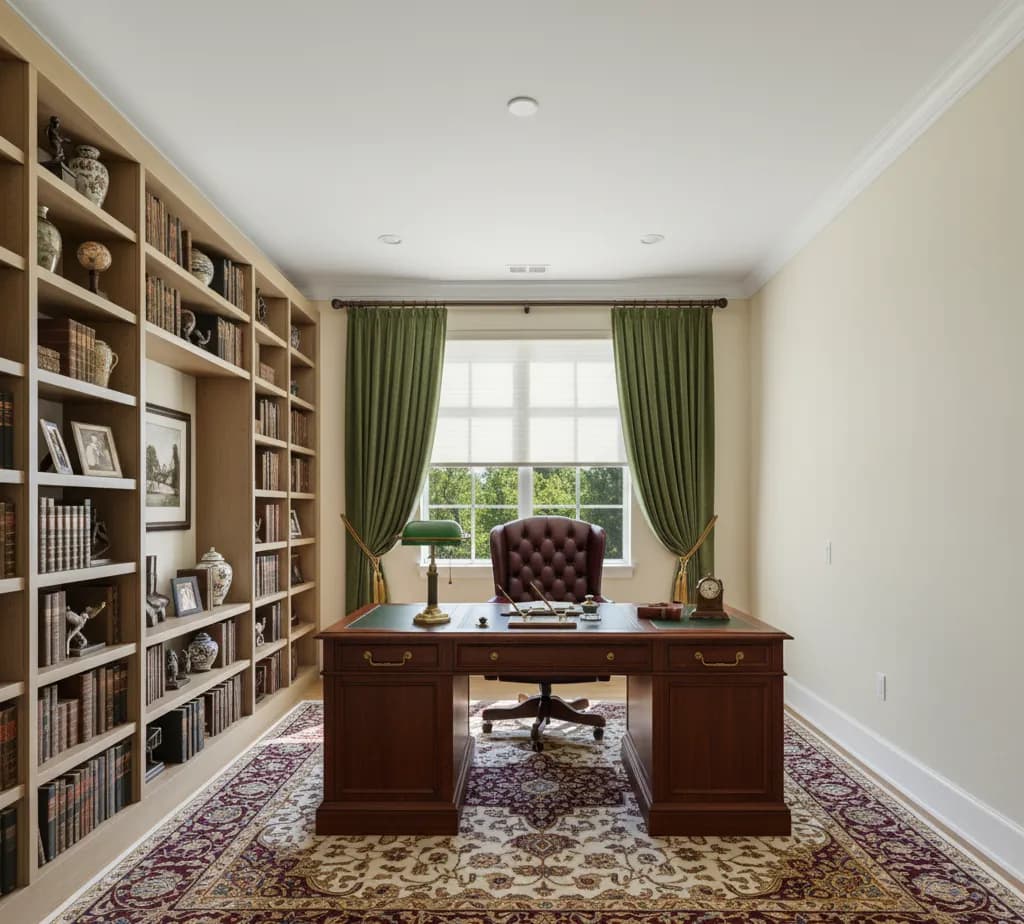 After - Traditional office virtual staging design