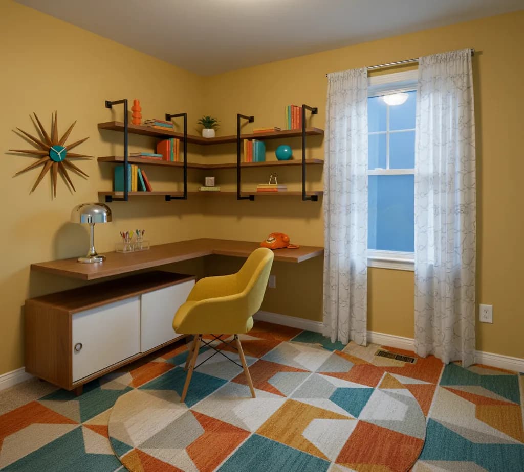After - Mid-Century Modern office - variation