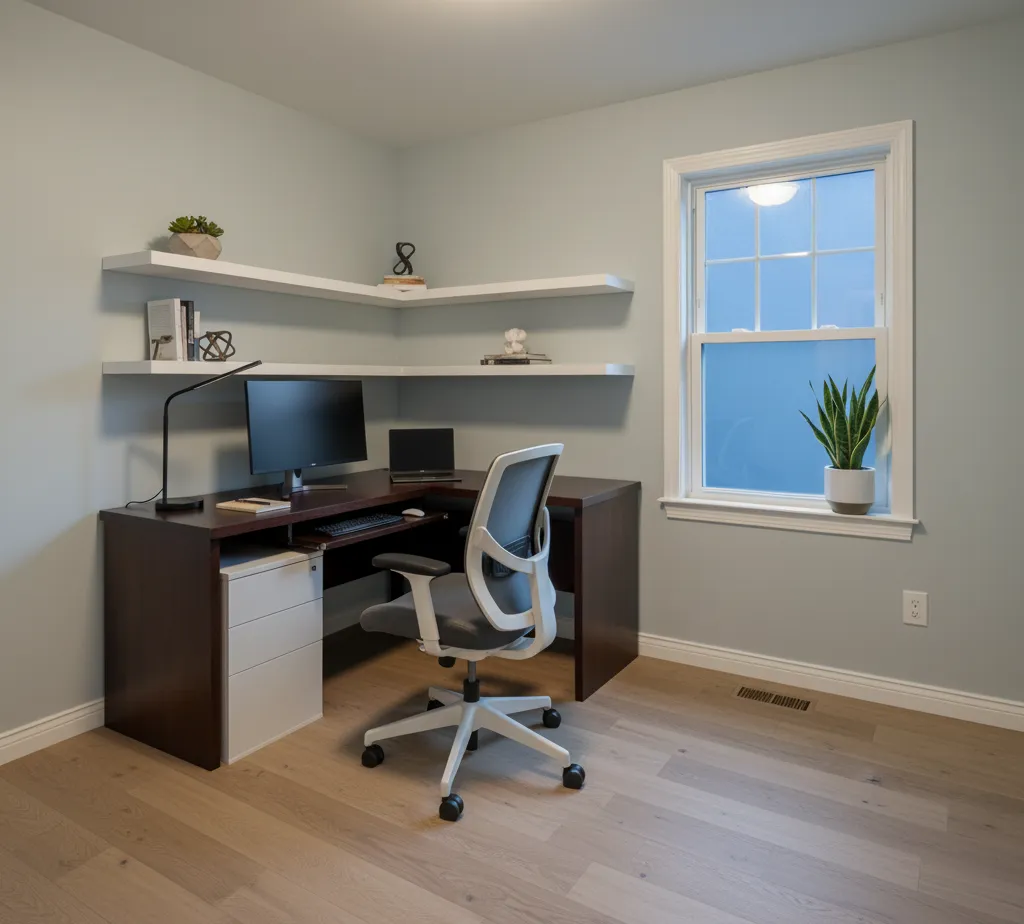 After - Modern office virtual staging - variation