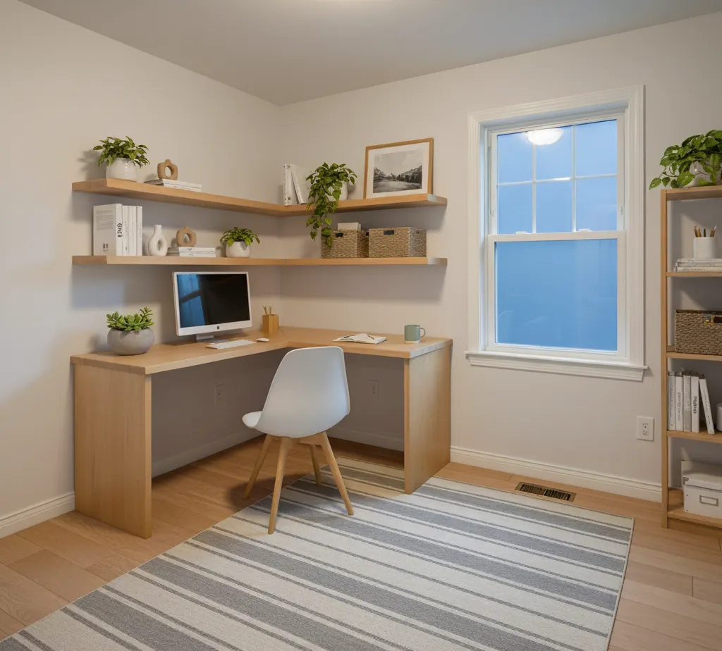 After - Scandinavian office virtual staging - variation
